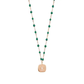 Miss Gigi Emerald diamond necklace, Rose Gold, 16.5"