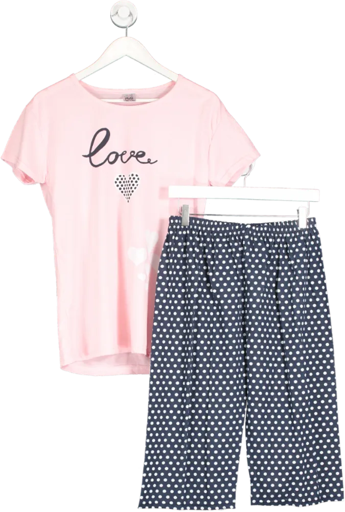 Miss Lale Pink Heart Print Pyjama Set UK XL