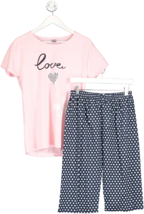 Miss Lale Pink Heart Print Pyjama Set UK XL