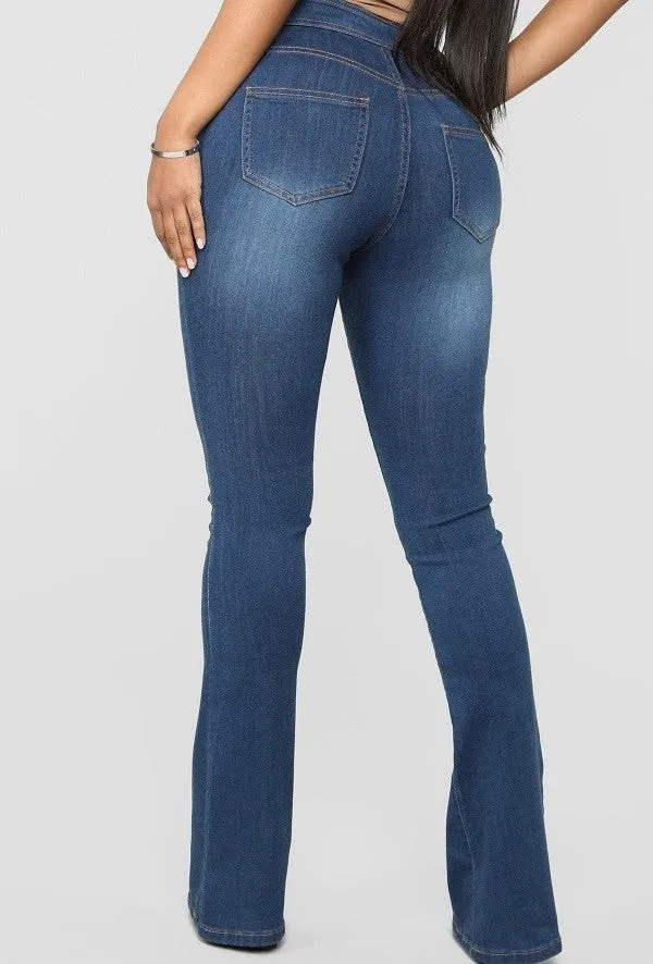 Miss Prissy High Waist Flare Leg Jeans