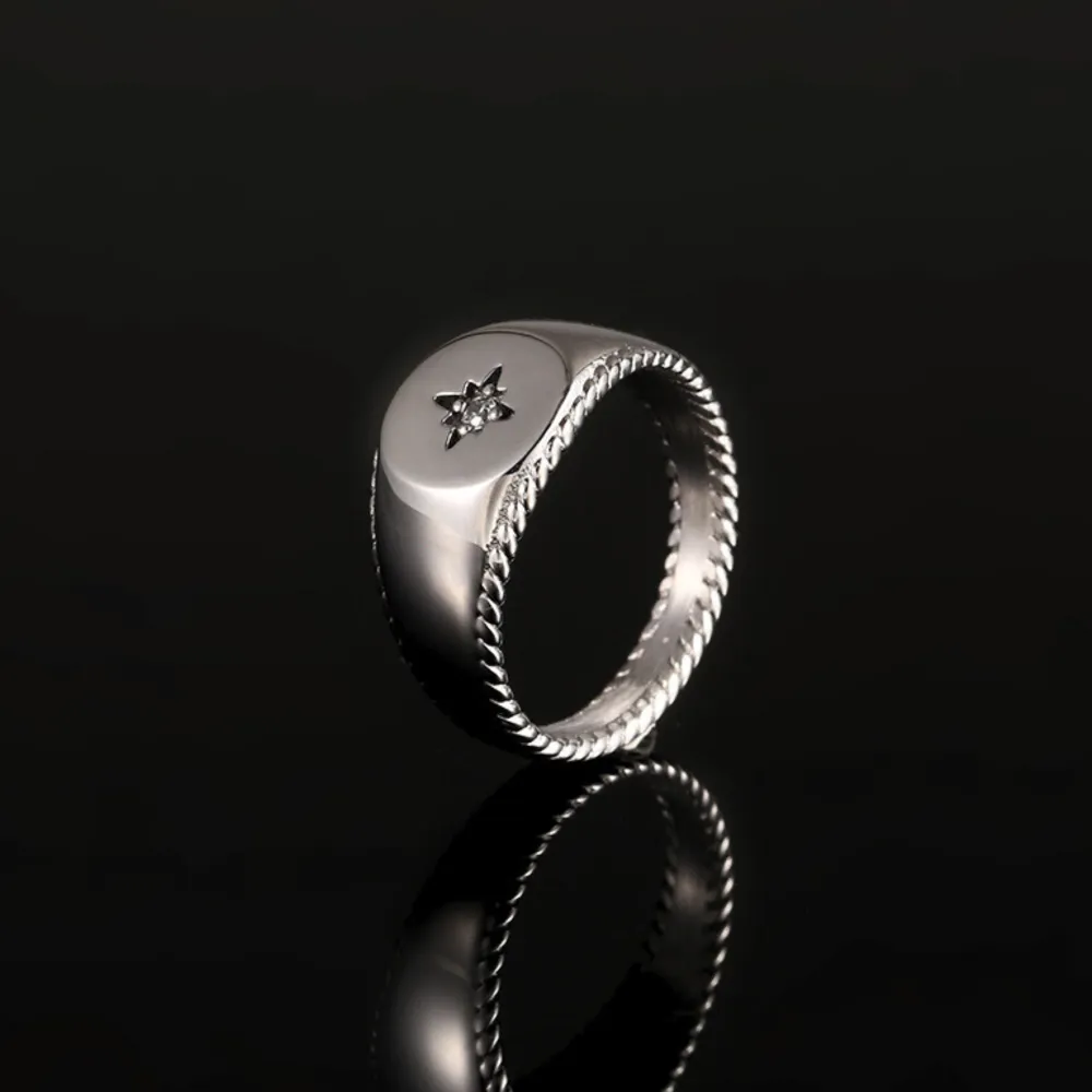 North Star Signet Ring - Silver