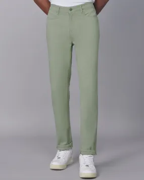 Smoked Twill Stretch Jeans - Light Green