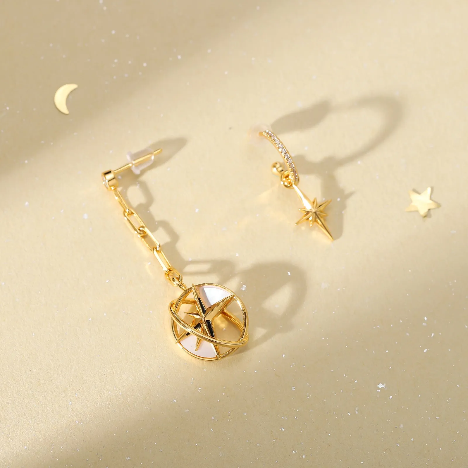 Sphere North Star Earrings