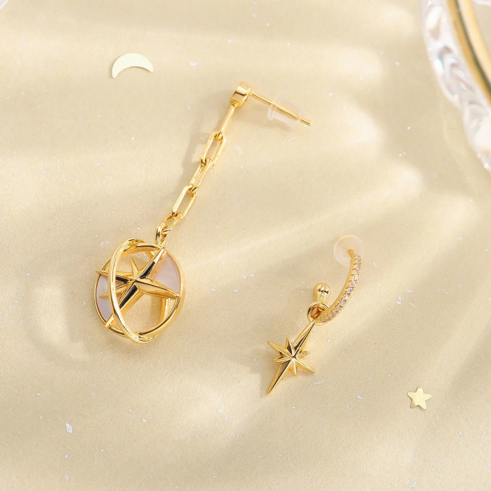 Sphere North Star Earrings