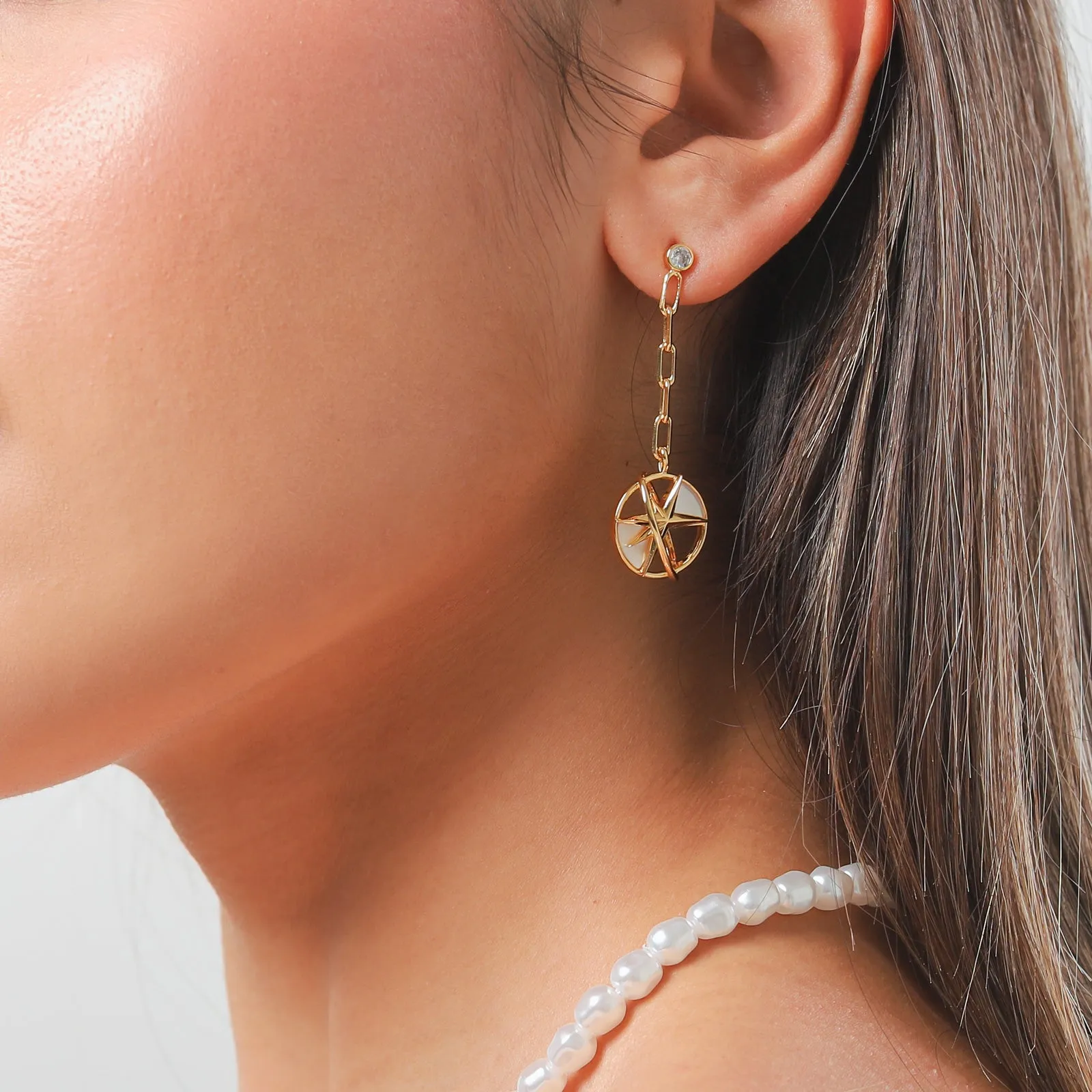 Sphere North Star Earrings