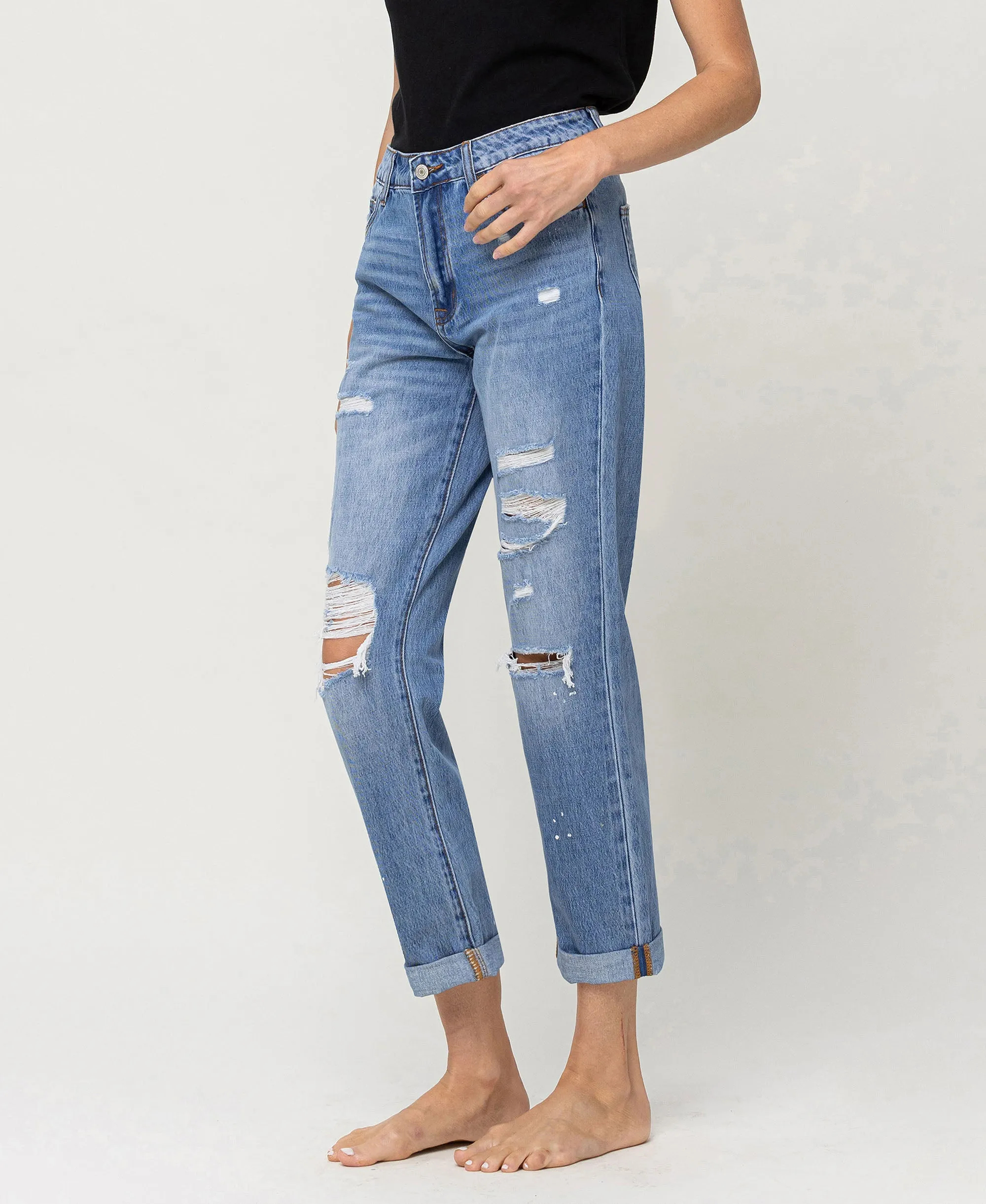 Summer Dance - High Rise Boyfriend Jeans