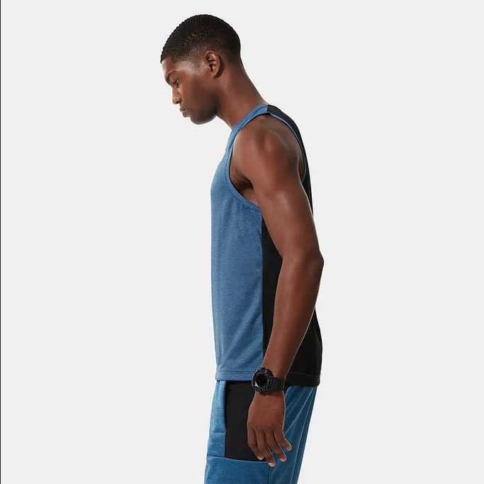 The North Face Men's Mountain Athletics Tank Top NF0A5IEV5V9 banff blue dark heather-black