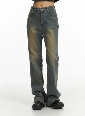 Washed Slim Fit Bootcut Jeans CJ431