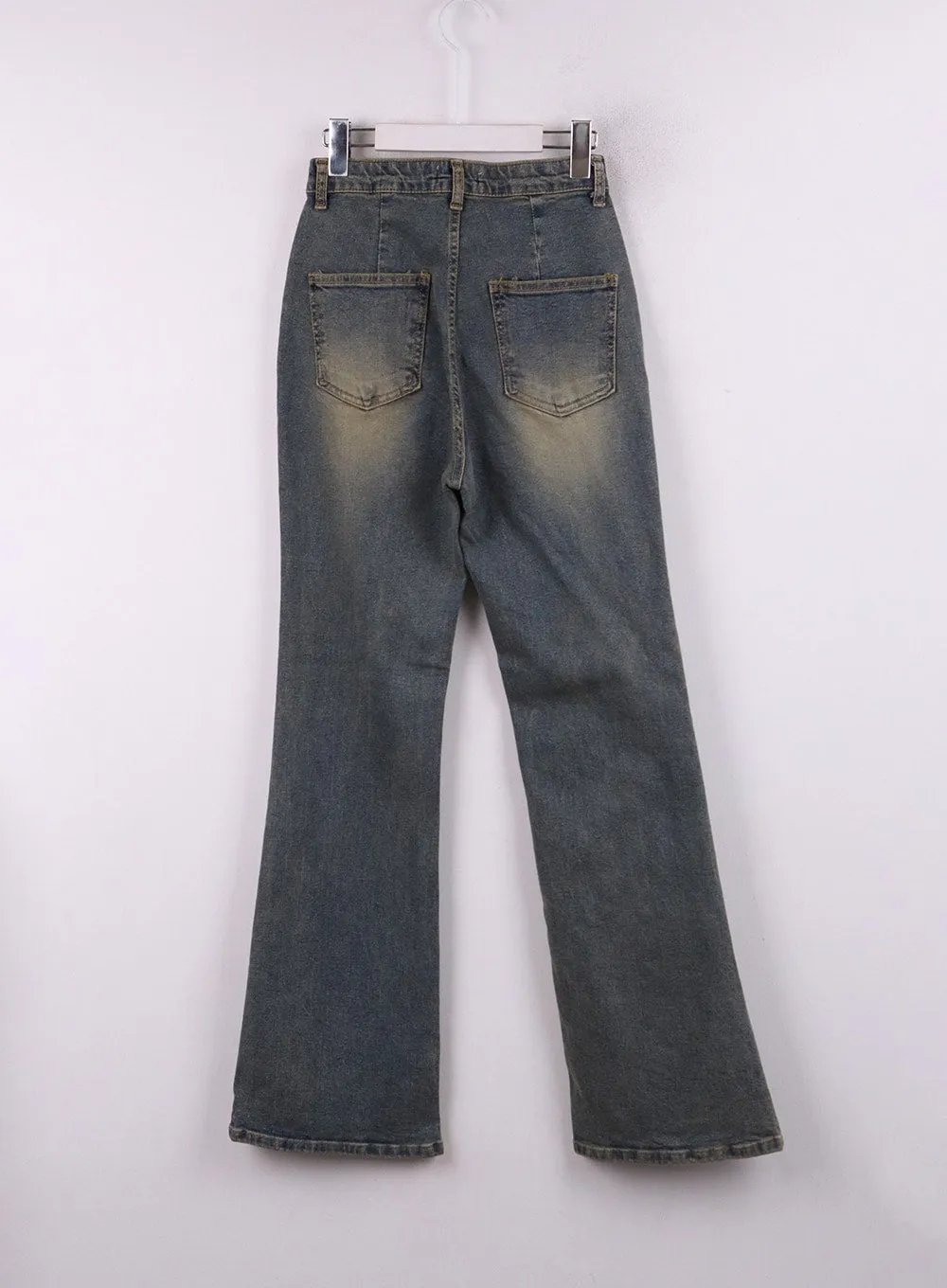 Washed Slim Fit Bootcut Jeans CJ431